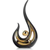 Accessoires de maison noirs et dorés de style moderne mid-century, éléments décoratifs pour le bureau, collections d'art, figurines