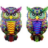 Décoration murale oiseau en métal, lot de 2 – Décoration murale art déco unique pour la maison et le jardin, résistante aux
