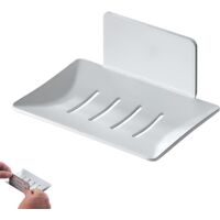 Porte-savon mural en acier inoxydable autocollant, boîte à savon pour éponges et brosses à savon, idéale pour la salle de bain et