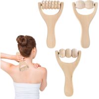 Lot de 3 rouleaux de massage en bois pour les mains et les pieds, outils de massage musculaire, rouleau de massage pour les mains