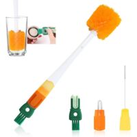 Goupillon multifonction 5 en 1, brosse à bouteille à long manche, pour bouteilles isothermes, tasses et théières.