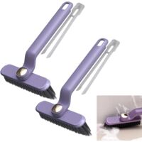 Lot de 2 brosses de nettoyage rotatives multifonctionnelles pour outil plat et recoins, brosse de nettoyage rotative à 360° pour