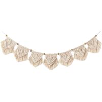 Tapisserie murale en macramé Mkouo, guirlande à franges, décoration murale en coton tissé pour salon, chambre, mariage, fête, 19 cm