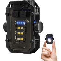 Clip on Mini Flashlight, EDC Keychain Flashlight, Compact Pocket Light , USB-C Rechargeable Warning Light, COB Flashlight