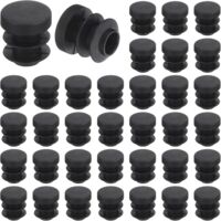 36 Pcs Round Plastic Caps, 12mm Black Furniture Leg Caps, Furniture Glide Protectors for Chair, Sofa, Table, Shelf