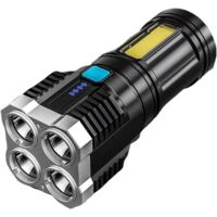 LED Flashlight Rechargeable Super Bright Searchlight Car Emergency Spotlight with Handle LED Flashlight