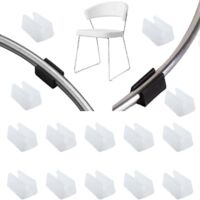 32pcs Chair Leg Glider Tube End Cap Buffer Cap Stopper Furniture Floor Protector U Shape Plastic Chair Caps (10mm,white