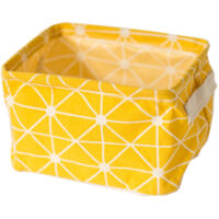 Storage box cotton and linen desktop storage basket plaid storage basket fabric sundries box simple storage basket