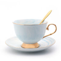 Simple marble ceramic coffee cups and saucers set English afternoon tea cups and red cups lovers cups and saucers Valentine's Day gifts