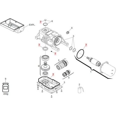 Confezione Guarnizioni Per Motore Roller 770 Ricambio FAAC GENIUS 63003368 (1/3)