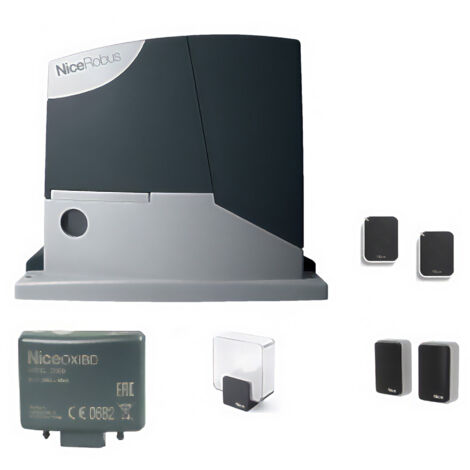 Kit Automatización Para Puertas Correderas Hasta 400 Kg 24v NICE ROBUS RB400BDKCE