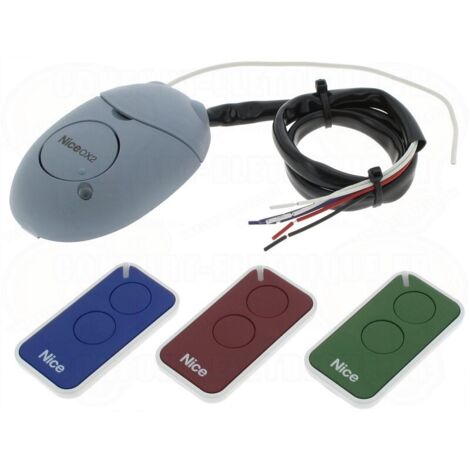 NICE INTIKIT Kit 3 Pezzi Telecomando INTI 2 Canali Ricevente Radio OX2 433 Mhz
