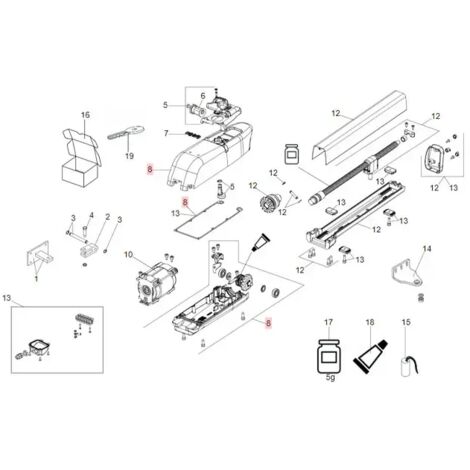 Aluminium-Karosseriegruppe für Motor 413 415 2015, Ersatz FAAC 63000569