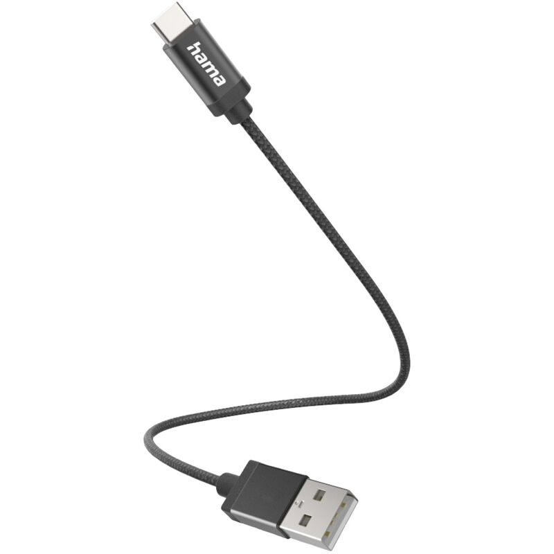 Hama USB-Ladekabel USB 2.0 USB-A Stecker, USB-C® Stecker 0.20 m Schwarz  00201600
