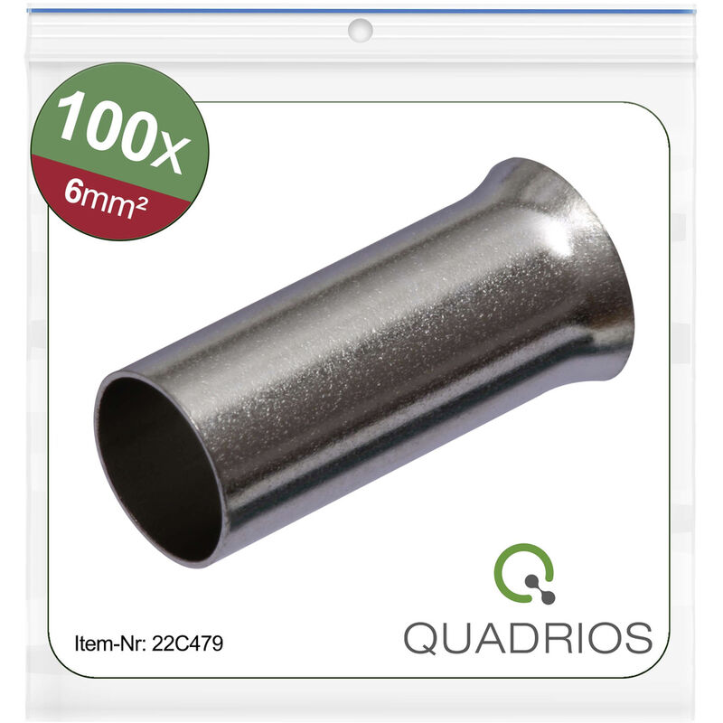 Quadrios 22C479 Aderendhülse 6 mm² Unisoliert 100 St.