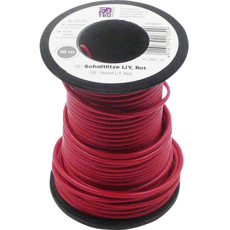 LED Kabel 1,5 mm² - 1m Litze 2-adrig schwarz rot Kupfer