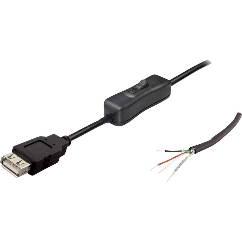 BKL Electronic USB-A 10080120 - USB Kabel 2.0 A-Kupplung mit Schalter  schwarz Buchse, gerade 10080