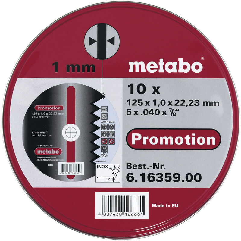 Metabo Trennscheiben "SP" 125 x 1,0 x 22,23 616359000 10er-Pack 