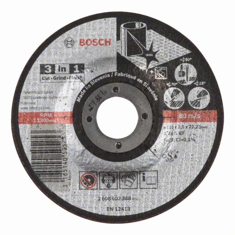 Rabatte, die Sie zufriedenstellen werden Bosch Accessories 2608602388 St. mm gekröpft 1 Metall Trennscheibe 115