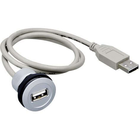 E2 I flacher Einbau, USB-Steckdose Farbe Alu