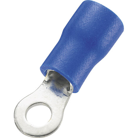 TRU COMPONENTS 746087 Ringkabelschuh Querschnitt (max.)=2.50 mm² Loch-Ø=3.2  mm Teilisoliert Blau 10