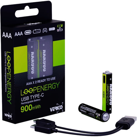 Verico Verico LoopEnergy AAA USB-C Micro-Akku 900mWh 2 St. Pile