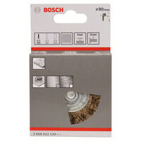 Bosch Accessories Scheibenbürste, gewellt, vermessingt, 80 mm, 0,2 mm, 35 mm, 4500 U/ min Schaft-Ø 6