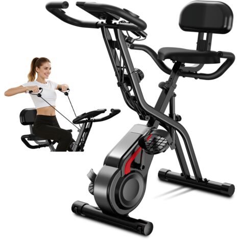 Vélo d'exercice, appareil de fitness 5 en 1, capacité de charge de 136 kg, support dorsal, vélo d'entraînement d'intérieur