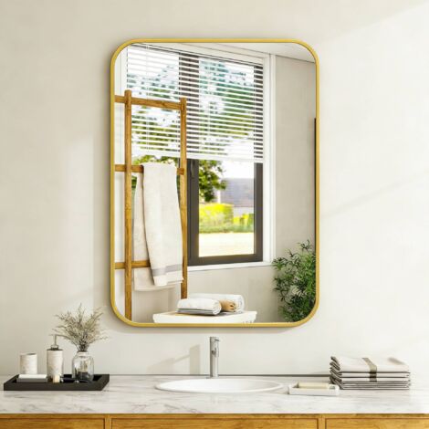 Miroir de salle de bain rectangulaire 30 po x 48 po, miroir de maquillage mural, miroir mural (1/5)