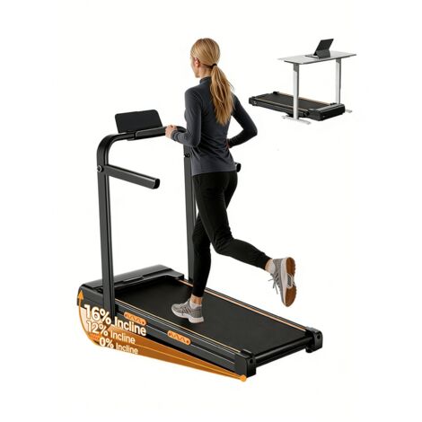 Tapis roulant, 12 programmes prédéfinis, capacité de poids de 150 kg, inclinaison de 16 %, moteur de 2,5 CV, vitesse de 10 km/h