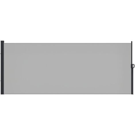 Store latéral Brise-Vue paravent rétractable dim. 3L x 2H m alu. Polyester Anti-UV Haute densité 180 g/m² gris clair (1/5)