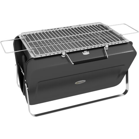 Mini barbecue à charbon BBQ portable avec coque de valise barbecue de table pliable pour jardin, camping, pique-nique noir (1/5)