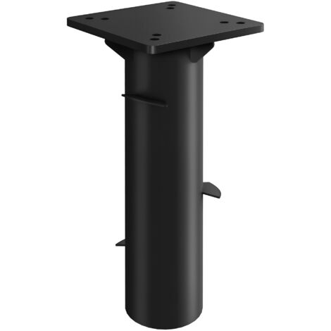 Pied de parasol rectangulaire support parasol en métal enterré pour terrasse piscine 16,5 x 16,5 x 40 cm gris foncé (1/5)