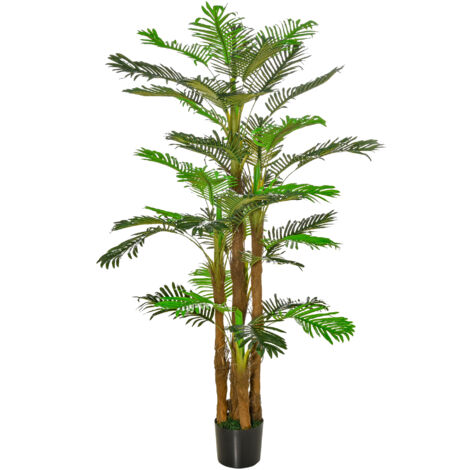Palmier Artificiel H.1,85 m Arbre Artificiel Tronc Branches Lichen Feuilles Grand réalisme Pot Inclus (1/5)
