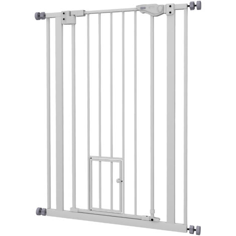 Barrière de sécurité animaux de 104H cm avec porte fermeture automatique système de double verrouillage sans percage (1/5)