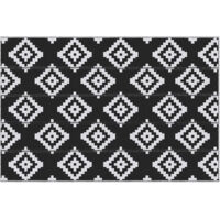 Tapis extérieur Style Graphique - Tapis réversible 2 Motifs - dim. 2,74L x 1,82l m - PP Haute densité 310 g/m² Noir Blanc