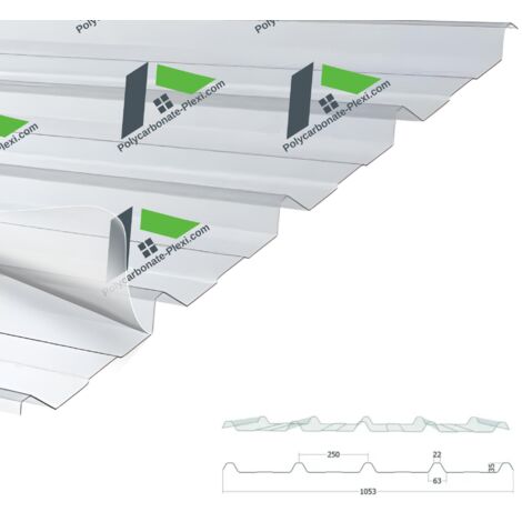 Polycarbonate Ondulé Nervuré 4/250/35 4000x1052mm