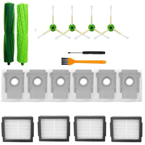 Zubehörset kompatibel mit den iRobot Saugrobotern e5, e6, i3 und i7: Rotationsbürste, Seitenbürste, Filter, Staubbeutel (1/4)