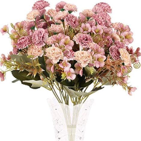 Minnhua 4-teiliger künstlicher Seidenrosenstrauß mit 11 Blütenköpfen, künstliche Blumen für Vase, Zuhause, Tisch, Balkon, Hochzeit, Muttertagsgeschenk (1/5)