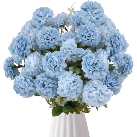 künstliche Hortensien, künstliche Seidenblumen, realistische Kunstblumen, künstliche Friedhofsblumen für Haus, Garten, Party, Bürodekoration (Blau) (1/5)