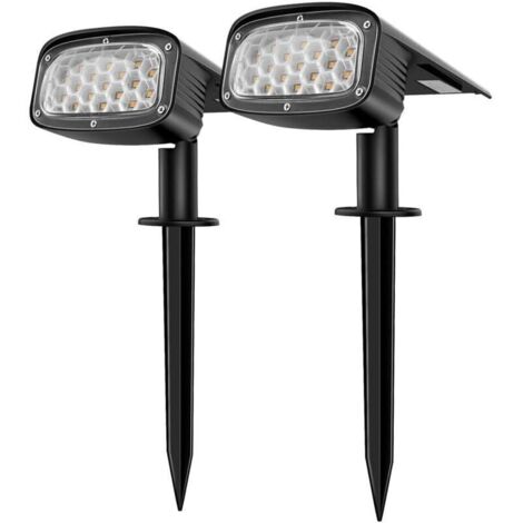 Solar-Gartenstrahler für den Außenbereich, wasserdichte Solarleuchte mit 34 LEDs, 2-in-1-Solarstrahler mit 3 Modi für Terrassenwege, 2er-Pack (1/5)