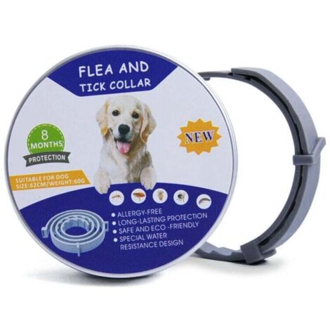 Verstellbares Floh- und Zeckenhalsband für Hunde – wasserdicht – 8 Monate wirksamer Schutz – mit natürlichen ätherischen Ölen (1/5)