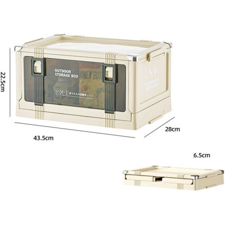 Aufbewahrungsbox für Camping im Freien, zusätzliche Aufbewahrungsbox für Wohnmobile, unverzichtbares Reiseaccessoire, dicke, faltbare Aufbewahrungsbox, 43,5 cm x 28 cm x 22,5 cm, weiß. (1/4)