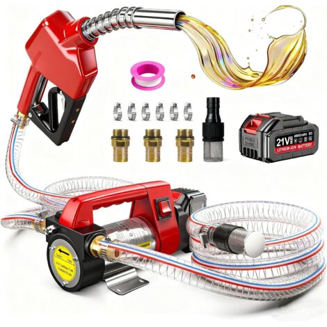 Akkubetriebene Dieselpumpe 45 l/min, kabellose elektrische Dieselpumpe, 260 W elektrische Kraftstoffpumpe kompatibel mit Makita 18 V Akku, tragbare Heizölpumpe, tragbare elektrische Heizölpumpe (mit 1