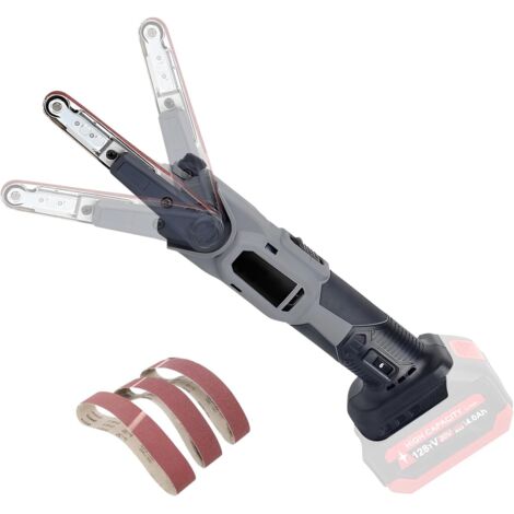Akku-Bandschleifer kompatibel mit Makita 18V, 10x330mm Multifunktions-Elektroschleifer mit 3 Schleifbändern, 6 Geschwindigkeiten, 35° Neigung (Akku nicht im Lieferumfang enthalten)