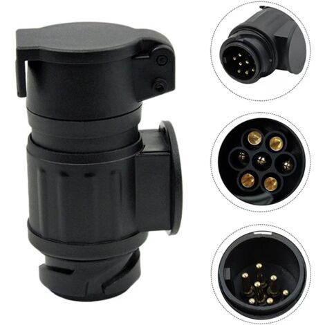 Europäischer 13-poliger auf 7N-poliger Anhängerstecker-Adapter, Anhängeradapter, Verbindungsstecker für Anhängerbetrieb, unverzichtbar für Autoanhänger