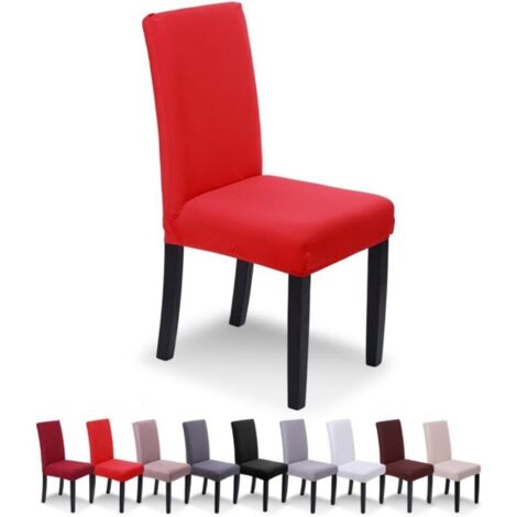 6-teiliges Stuhlhussen-Set, Esszimmerhussen für universelle Passform, Stretch-Lycra, strapazierfähig, Bouquet-Muster, Hotel-, Restaurantdekoration (Rot, 6-teilig). (1/5)