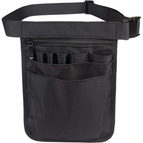 Werkzeugtasche für Krankenschwestern, multifunktionale Werkzeuggürteltasche, Werkzeugbeutel, Werkzeughalter, schwarze Aufbewahrungstasche für Pflegezubehör mit verstellbarem Gürtel für Krankenschweste (1/4)