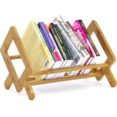DOLASO Kinder-Bücherregal aus Bambus, 35x24,5x21, Büroregal zum Platzieren auf dem Schreibtisch, kleines Bücherregal, Bambus-Büroregal, Bücherregal für Büro und Wohnzimmer (Bambusfarbe)