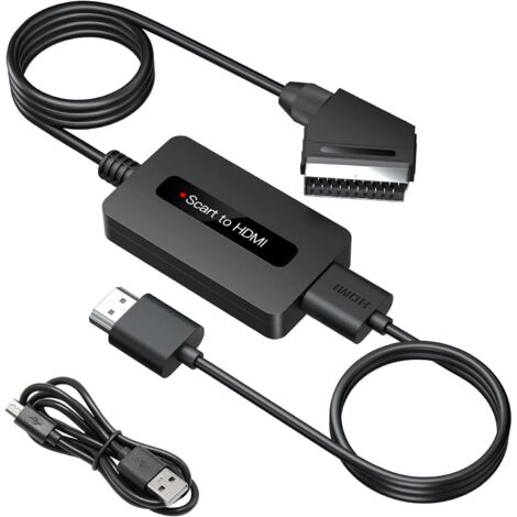 SCART-zu-HDMI-Konverter mit HDMI- und SCART-Kabeln, Scart-zu-HDMI-Konverter, HDMI-SCART-Adapter, Full HD 720P/1080P-Ausgang (1/5)